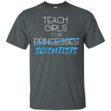 Teach Girls to Be Scientists Girl Empowerment Shirt_Black