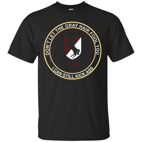 11th Armored Cavalry Regiment Veteran - Gray Hair Tshirt_black