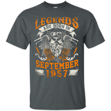 Legends Are Born In September 1957 Tshirt - Birthday Tshirt