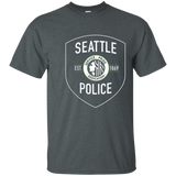 Seattle Police Dept Shield Badge T Shirt Tee_Navy