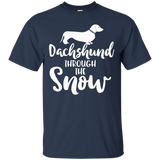 Dachshund Through The Snow Funny Christmas Holiday T-shirt_black=