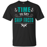 Time to Get Ship Faced Cruise Ship Vacation Family T-Shirt_Black