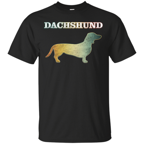 Vintage Style Daschund Classic T-Shirt Retro Colors_Black