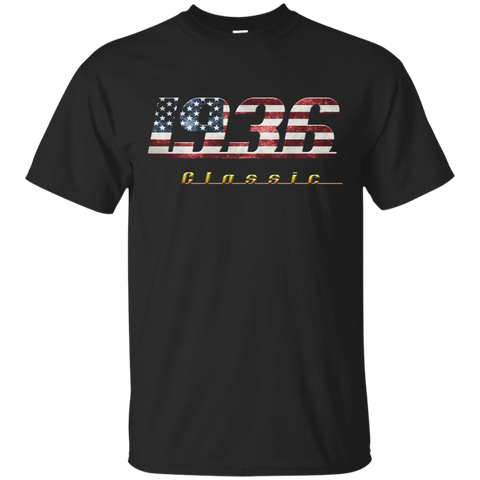 1936 Classic Shirt Vintage Retro Style With Us Flag_black