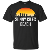 Sunny Isles Beach Florida Sunset Skyline Silhouette T-Shirt_Black