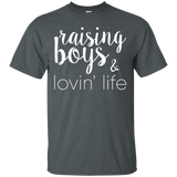 Raising Boys & Lovin' Life Mothers Day Mom T-Shirt_Black