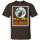 Retro COLORADO Halloween Witch Eclipse Shirt Black Cat Broom_Black