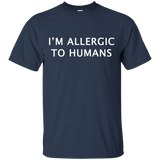 I'm Allergic To Humans T-shirt Short Sleeve Leave Me Alone_black=