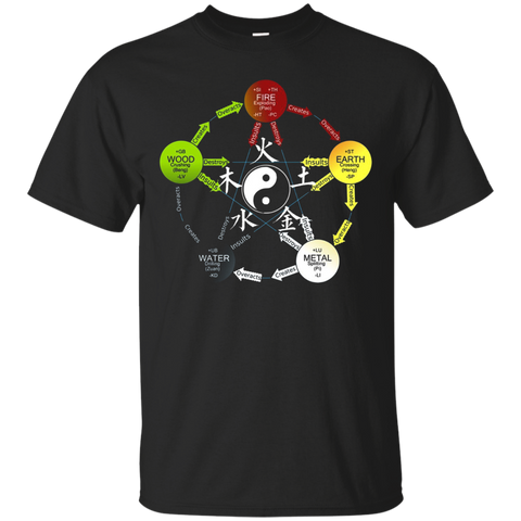 Tai Chi T-Shirt Yin Yang Five Elements Chinese Medicine Tee_Black