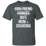 Wife Mom & Grandma - Pregnancy Reveal T-shirt Gifts_black=