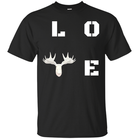 Love White Moose Head T Shirt Wild Animals Lover Gift