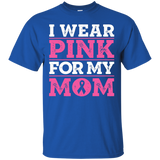 Breast Cancer T-shirt For Kids I Wear Pink For My Mom Ribbon_black=
