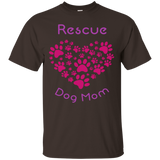 Rescue Dog Mom Pretty Unique Paw Heart Dog Lover T-shirt!_black=