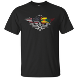 Grenadian American Flag T Shirt. Grenada National Flag Shirt_black