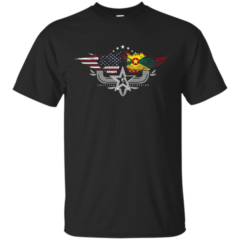 Grenadian American Flag T Shirt. Grenada National Flag Shirt_black
