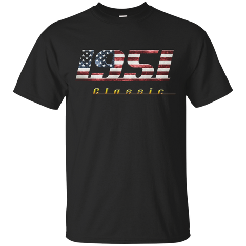 1951 Classic Shirt Vintage Retro Style With Us Flag_black