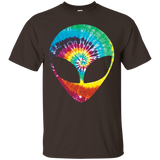 Rainbow Tie Dye Alien Head Cool Tye Die Trippy Rave T-Shirt_Black