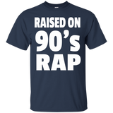 Raised On 90's Rap - 90's Hip Hop Tshirt_Black