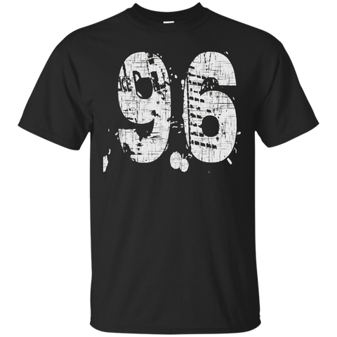 #96 Distressed Grungy Numbered T-shirt Printed Front & Back_black