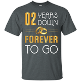 02 Years Down, Forever To Go Couple Anniversary Tshirts_black