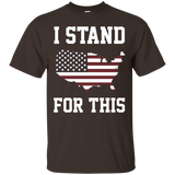 I Stand For This - I Don't Kneel American Map Tee_black