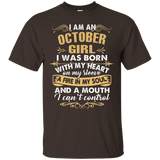 Womens I Am An October T-Shirt_Black