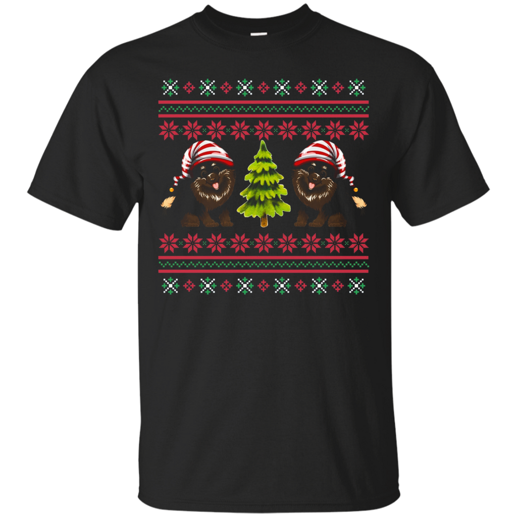 Happy Christmas With American Eskimo Dog Cute T-shirt_black