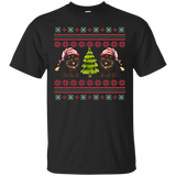 Happy Christmas With American Eskimo Dog Cute T-shirt_black