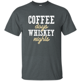 Coffee Days Whiskey Nights Black T-shirt For Men Women_dark=