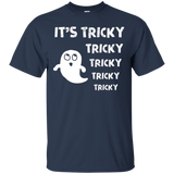 It's Tricky Tricky Tricky Funny Halloween Ghost Shirt_black=