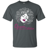 Queens are born in October - Strong Black Woman Tee Shirts_Black