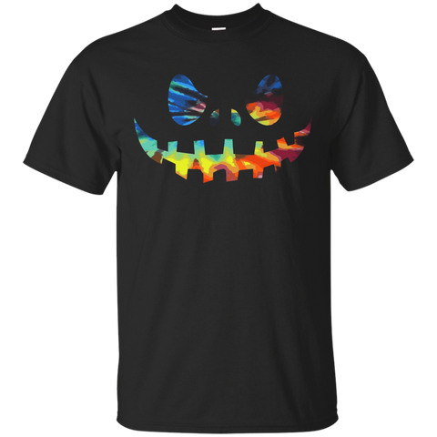 Tie Dye Pumpkin Face T Shirt Jack O Lantern Halloween_black