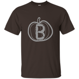 Letter B Pumpkin Name Initials Monogram T-shirt_black=