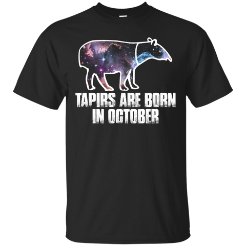 Tapirs Are Born In October T Shirt Funny Birthday Animal_Black