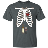 Funny Wine Lover Skeleton Halloween T-shirt Costume Fun_black=