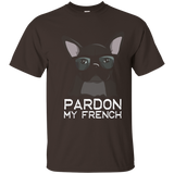 Pardon My French T-shirt Bulldog with Glasses Clever Dog_Navy