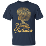 Black Queens Are Born In September Shirt Birthday Gift Tee_black=