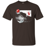 They All Float Red Balloon Halloween T-Shirt Graphic Tee_Black