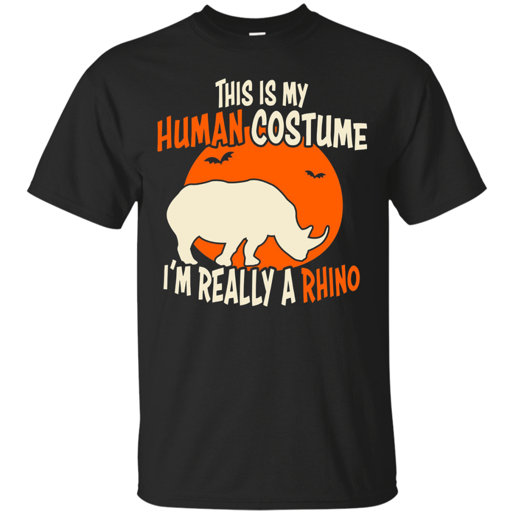 I'm Really A Rhino This Is My Human Costume T-shirt_black=