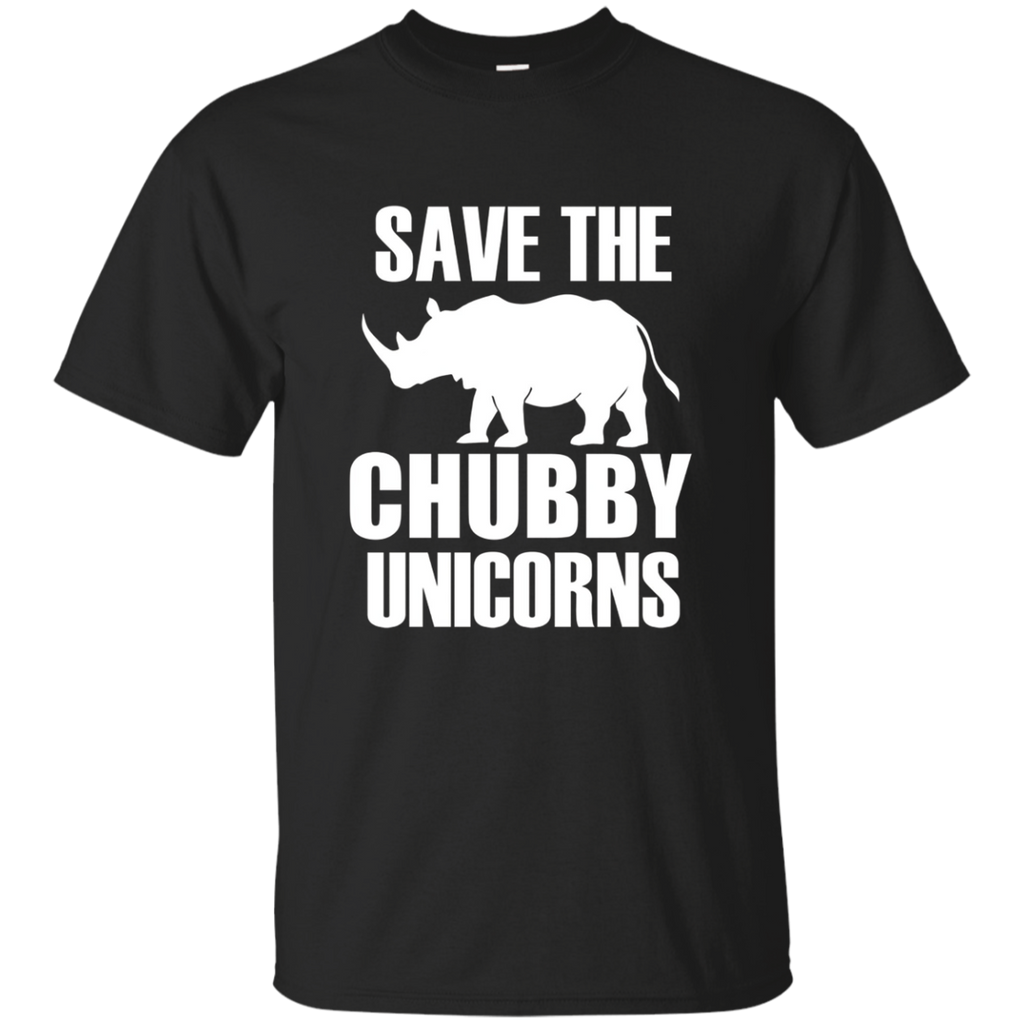 Save The Chubby Unicorns T-Shirt - Funny Unicorn Rhino Shirt_Black