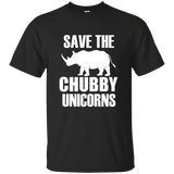 Save The Chubby Unicorns T-Shirt - Funny Unicorn Rhino Shirt_Black