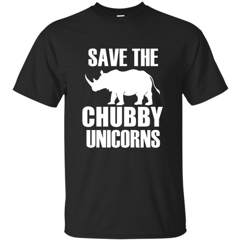 Save The Chubby Unicorns T-Shirt - Funny Unicorn Rhino Shirt_Black