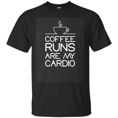 Coffee Runs Are My Cardio Black T-shirt For Men Women_dark=