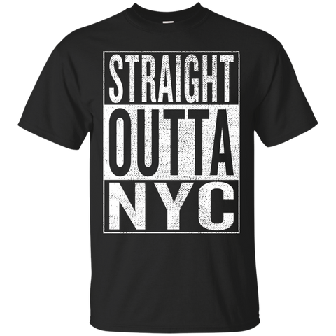 Straight Outta NYC New York City Travel & Gift Idea T-Shirt_Black