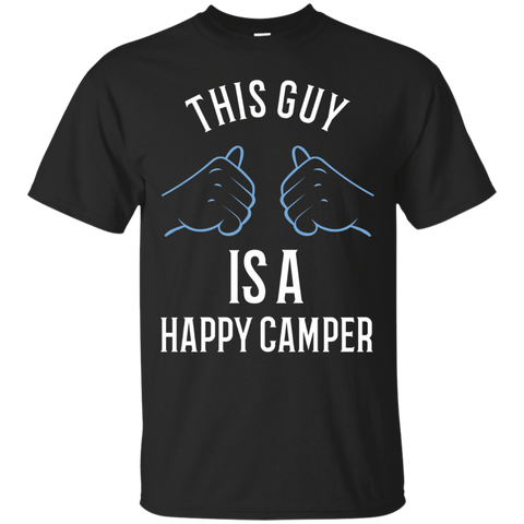 Blue Guy Happy Camper Camping Dad T-shirt_black=