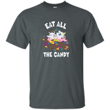 Silly Chubby Unicorn Eating Candy T-shirt_navy=