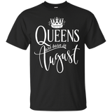 Womens Queens are Born in August Gift Shirt_Black