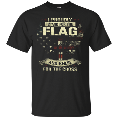 American T-shirt I Proudly Stand For The Flag_black