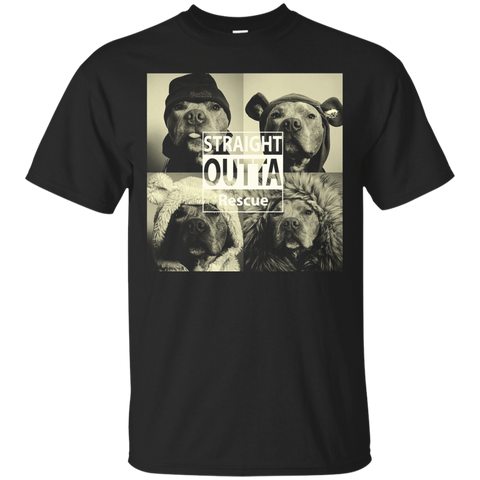 Straight Outta Rescue Pit Bull Shirt_black