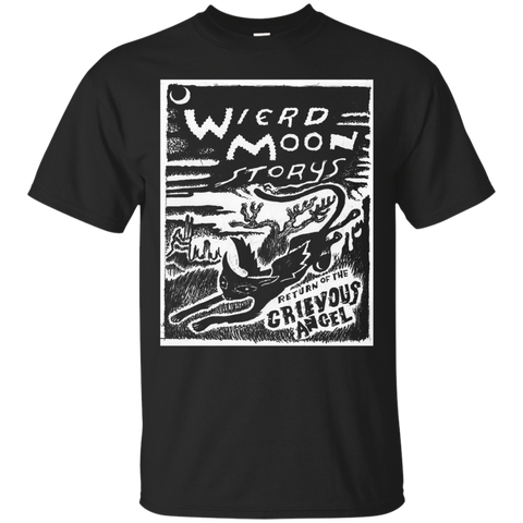 Weird Moon Stories Black Cat Cute Funny Halloween T-Shirt_Black